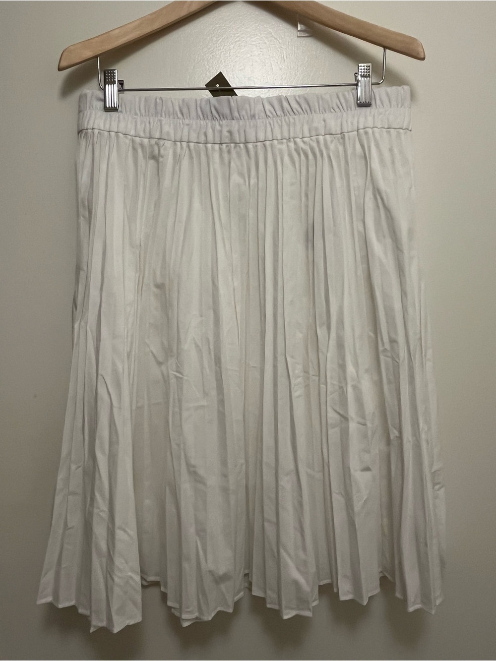 Women’s Poplin White Pleated Skirt - Classic A-Line